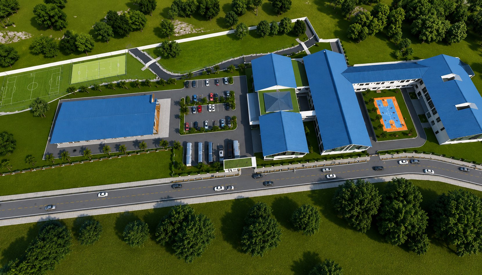Aerial view of the full PIVTIL campus
